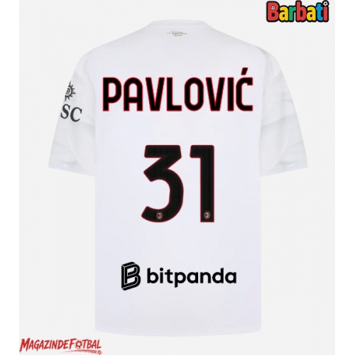 AC Milan Strahinja Pavlovic #31 Tricou Fotbal Replică 2026-27 Barbati Deplasare AC Milan Strahinja Pavlovic #31 Tricou Fotbal Replică 2026-27 Barbati Deplasare